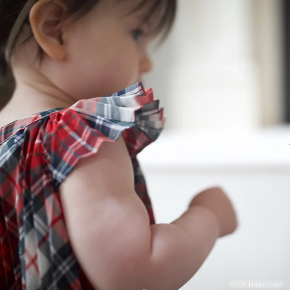 BabyGap | Plaid Pleated Holiday Dress with Flutter Sleeves
